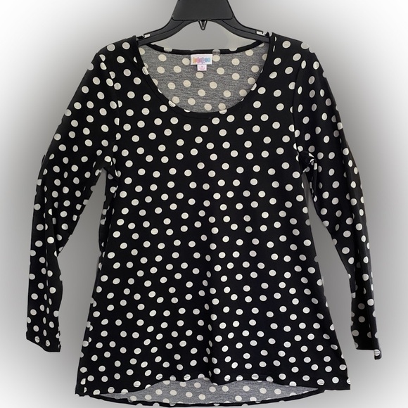 LuLaRoe LYNNAE Black & White Polka Dots Super Soft Long Sleeve Size Small - Picture 4 of 4